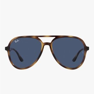 Ray-Ban Havana Frame Sunglasses with Dark Blue Lenses